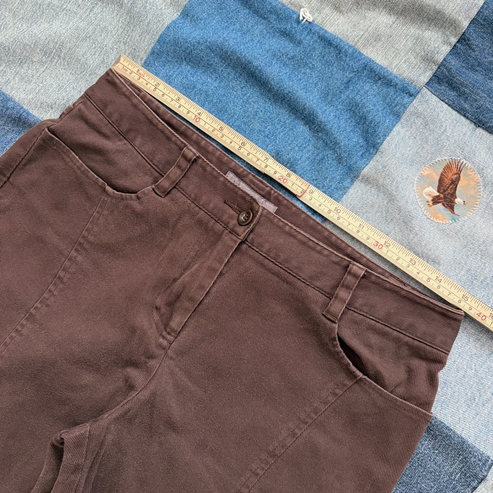 brown straight leg liz claiborne audra middle seam detail pants size 8 - Picture 5 of 9